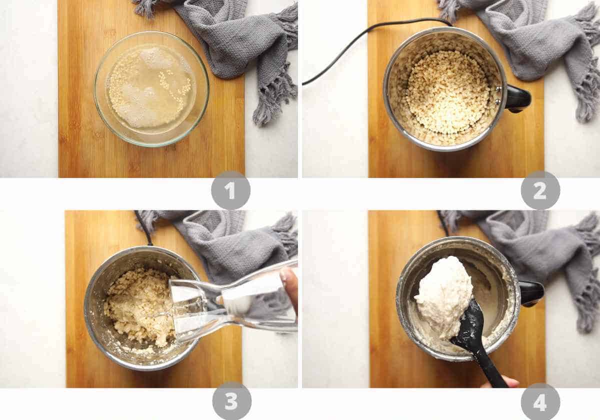 Step by step picture collage showing how to make Dahi Vada