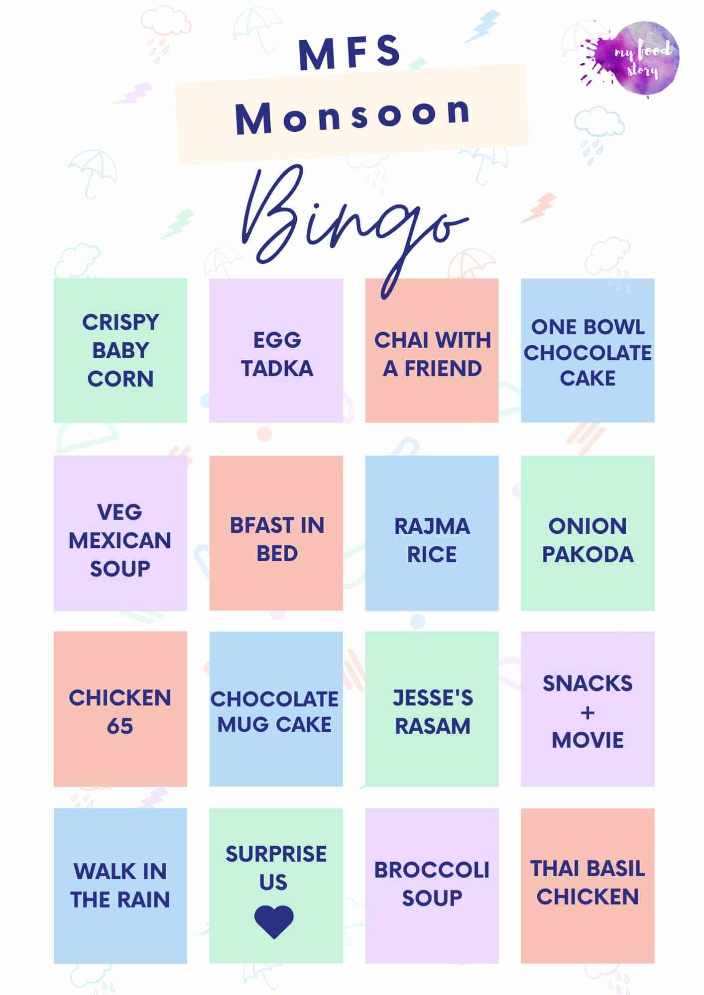 a picture of a bingo card with text written on it