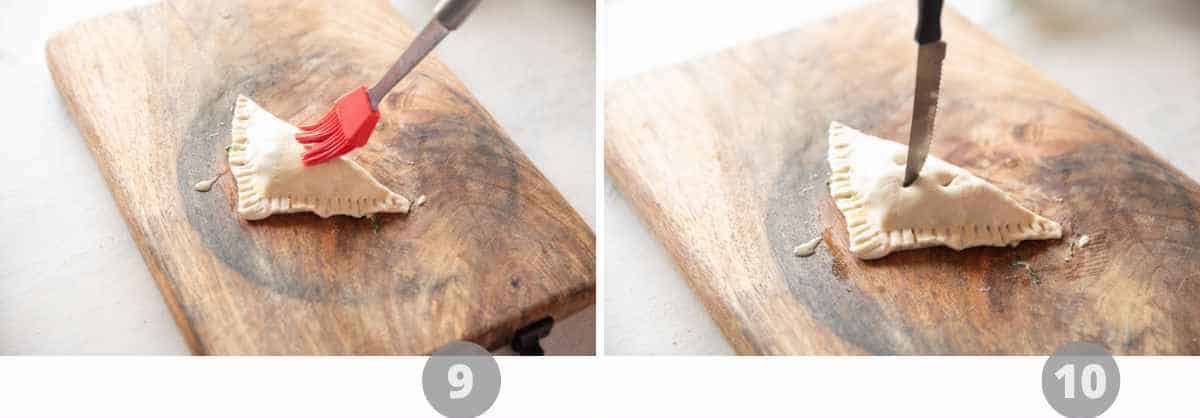 Step by step picture collage showing how to make Corn Spinach Puffs