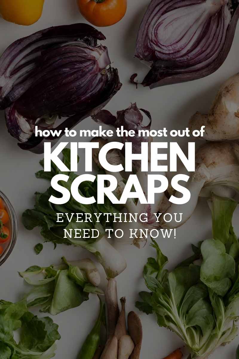 Picture showing kitchen scraps with text overlay