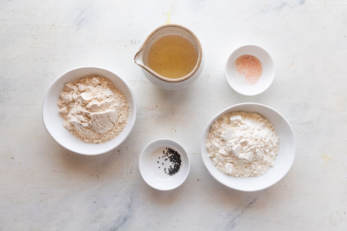 Picture of all the ingredients required for namak para