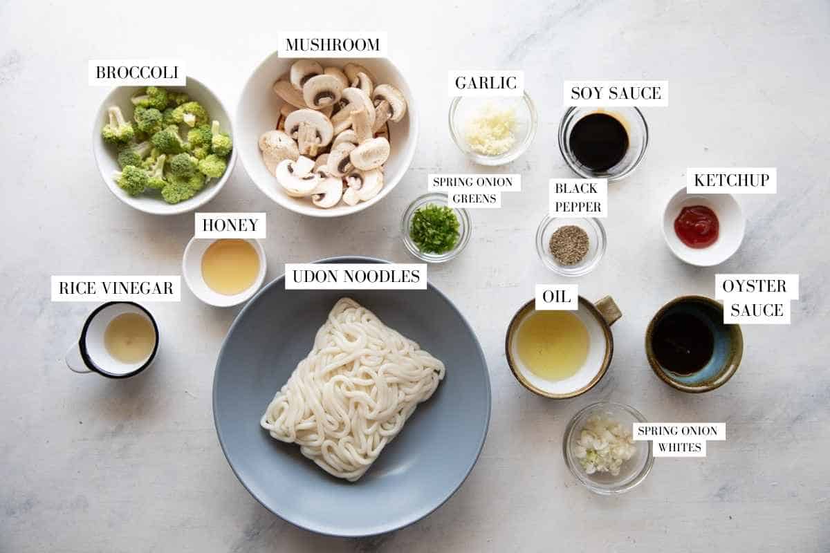 udon pepper noodles ingredients with text overlay