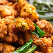 close up of egg pakoda