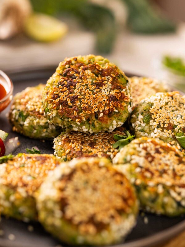 broccoli corn tikkis served with ketchup