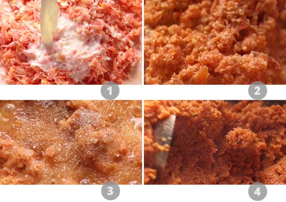how to make gajar halwa steps 1 to 4