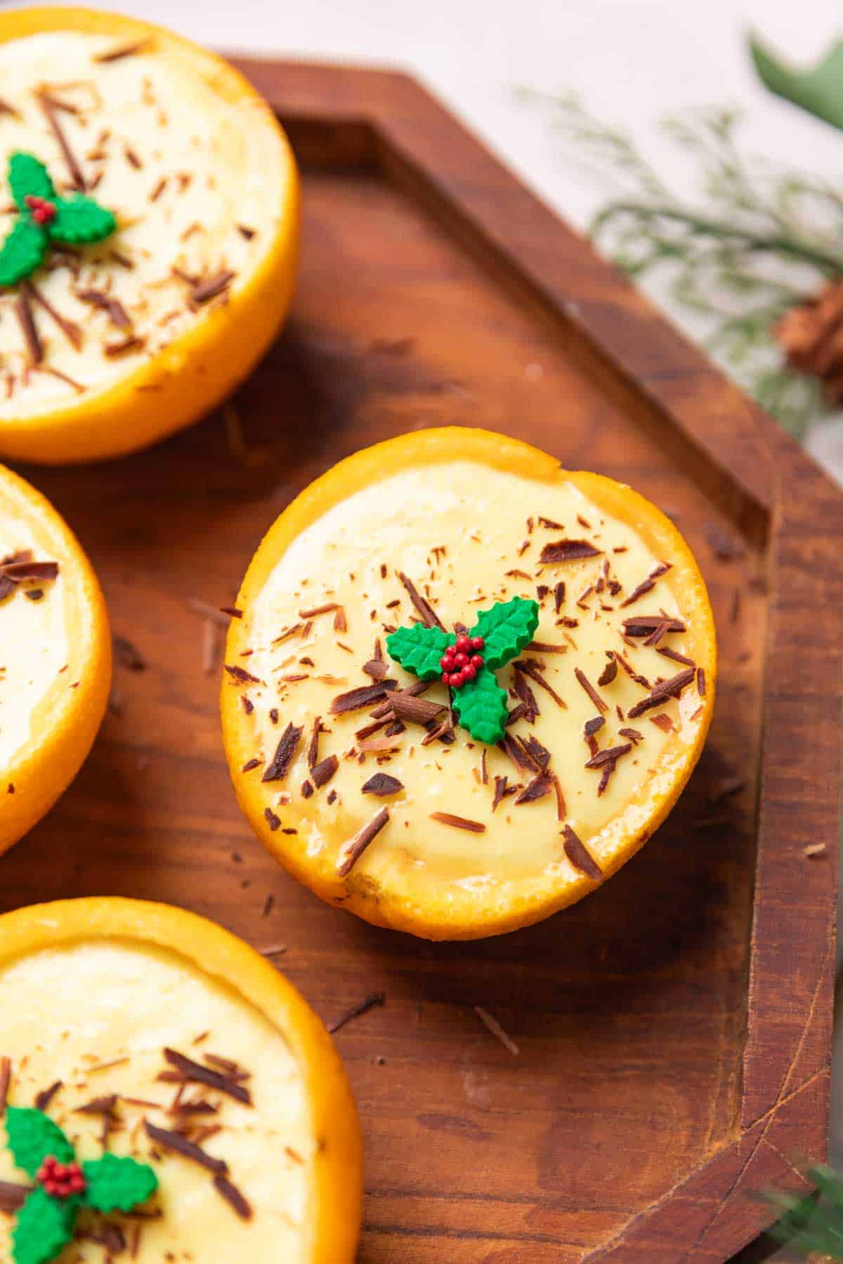 a close up image of orange posset dessert