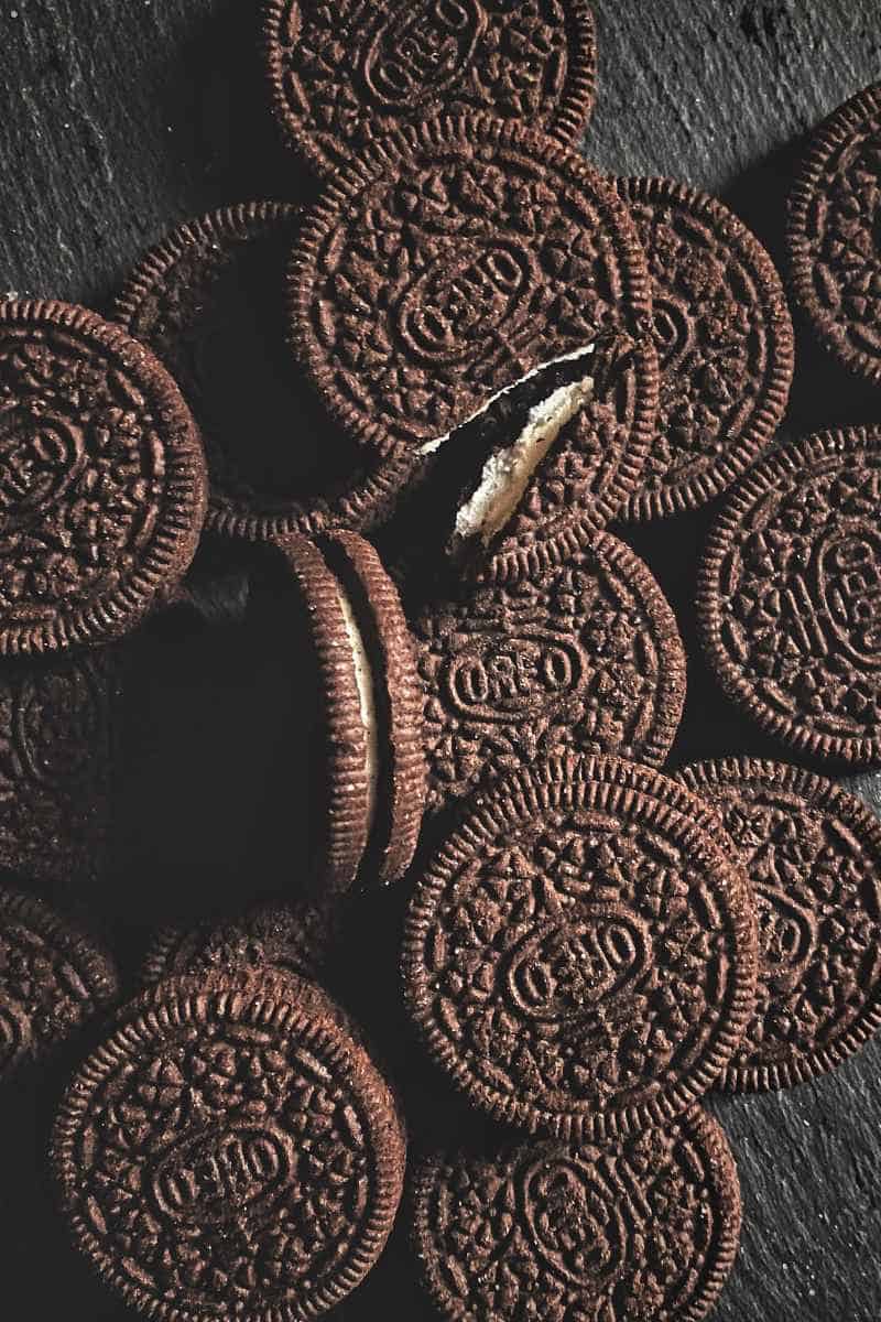 oreo biscuits laid down