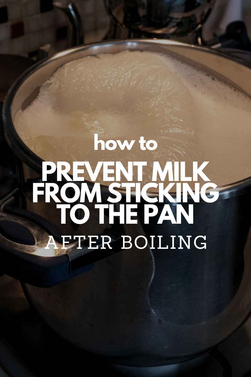 an image of milk boiling on the stove with text overlay