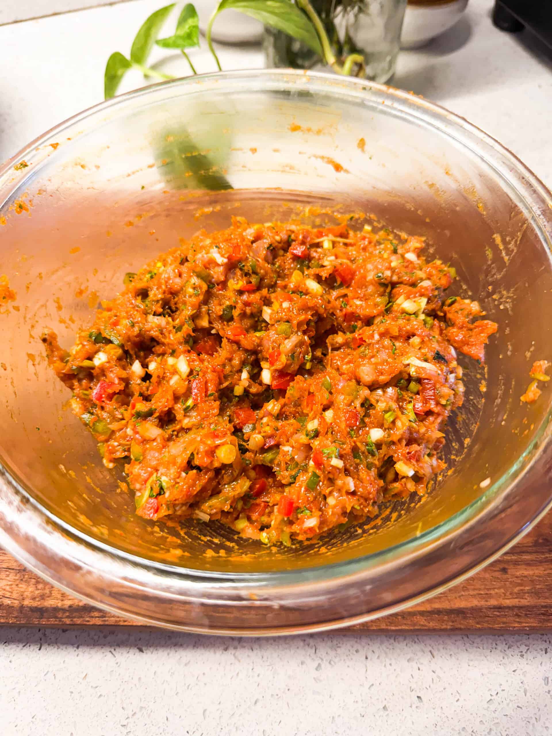 chicken smash taco filling ready to be cooked