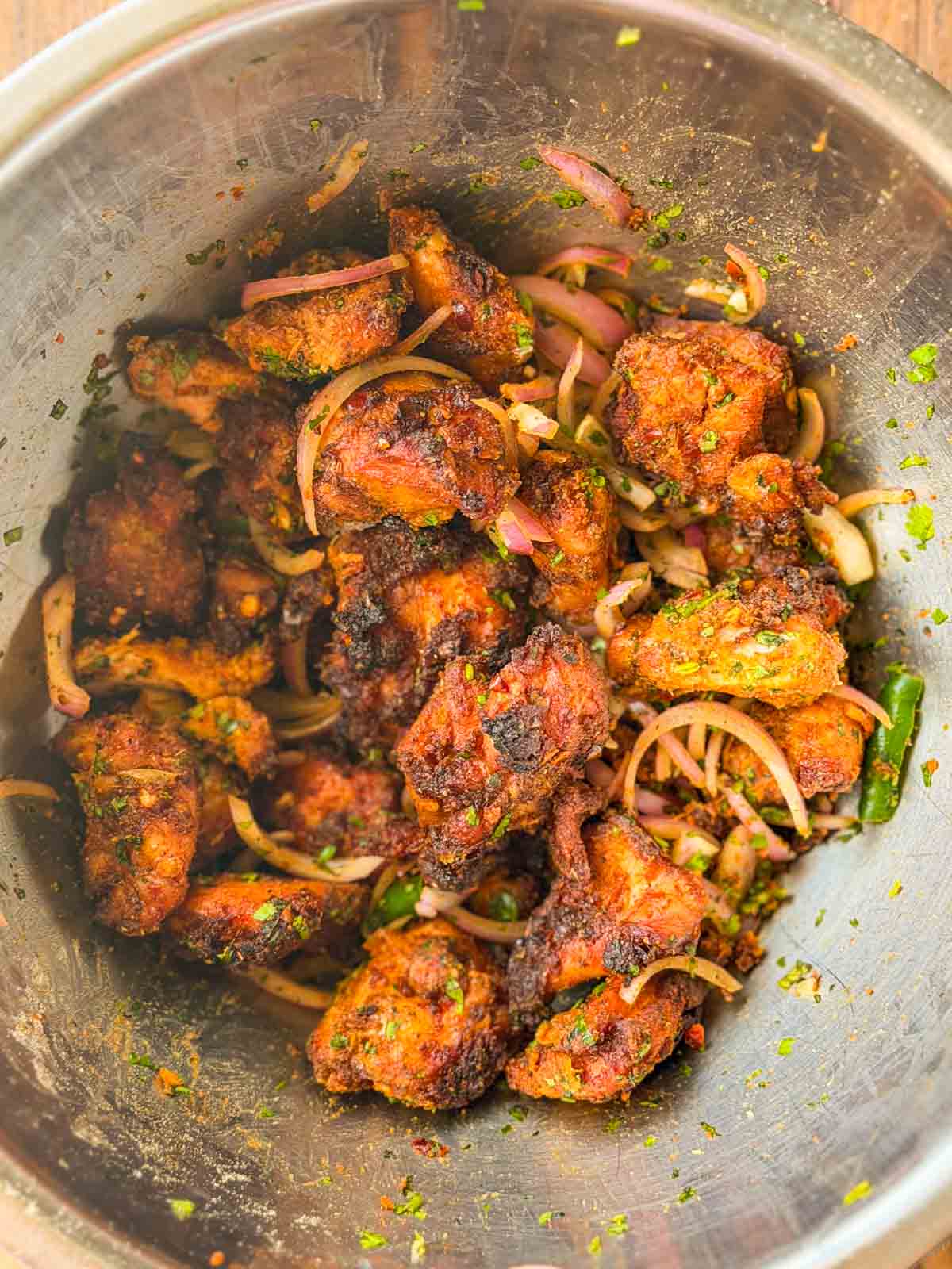 chatpata chicken bites ready to be served 